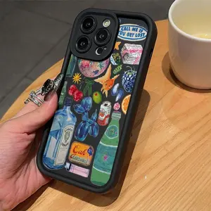 Black Retro Collage Y2K Disco Ball-Themed Phone Case, High Quality Protective Phone Case, Accessories, Suitable for iPhone 17/16/15/14/13/12/11 Pro, Plus, Pro Max, Mini, X, XS,XSMAX, XR and Other Series, Shockproof, Lightweight, TPU Material.