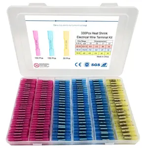 330 count  Connector, Automotive Electrical Connector Terminals,  Heat Shrink Wire Connectors Kit, Wire Splice Kit, Heat Shrink Tubing (22-10 AWG)