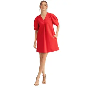 Cherry On Top Pleat Detail Shift Dress