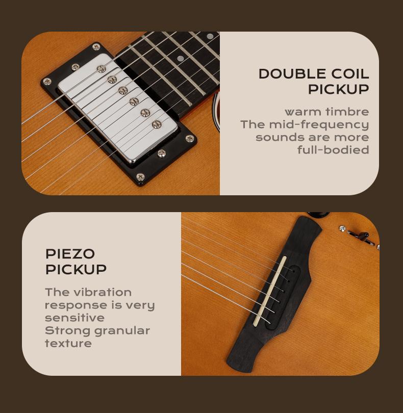 Bullfighter K10 Hybrid Silent Guitar – 2-in-1 Acoustic & Electric Modes, Built-in Chorus & Reverb Effects, Solid Maple Body, Lightweight & Portable – Perfect for Home Practice, Travel, and Stage Performance