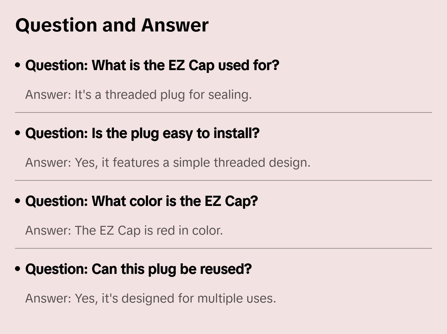 EZ Parts - EZ Cap Red Threaded Plug