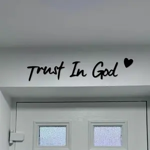 Inspiring Wall Hanging Decor Sticker, Believe God Letter Pattern, Home Decoration, Prayer Room and Farmhouse Decor, Ornament, Decorative