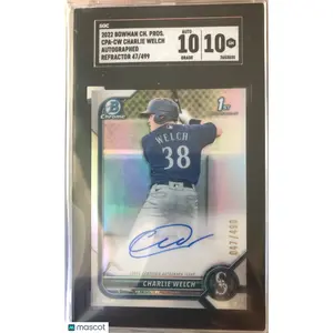 Charlie Welch SGC 2022 Bowman Chrome Prospect #CPA CW AUTO Refractor 47/499 Mariners