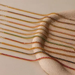 Classic Birthstone Tennis Bracelet by Caitlyn Minimalist - Delicate Gemstone Chain Bracelet in Gold - Personalized Jewelry - Birthday Gift for Her - Graduation Gift