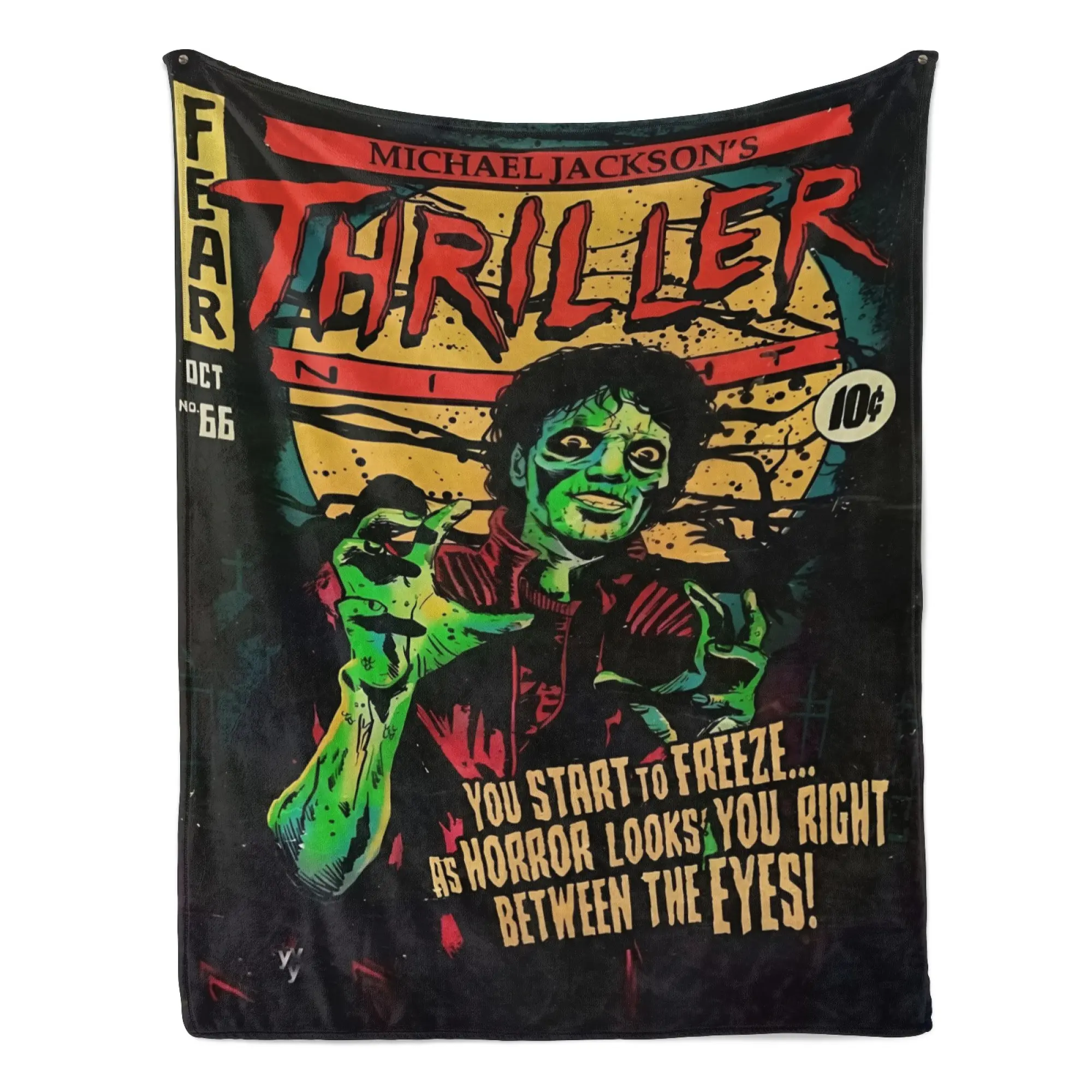 Michael Jackson Thriller Comic Art Plush Flannel Blanket - Multi-Size, Ultra-Soft, Cozy Throw for Music Fans, Home Sofa, Playful Yet Refined Retro Decor & Unique Gifting