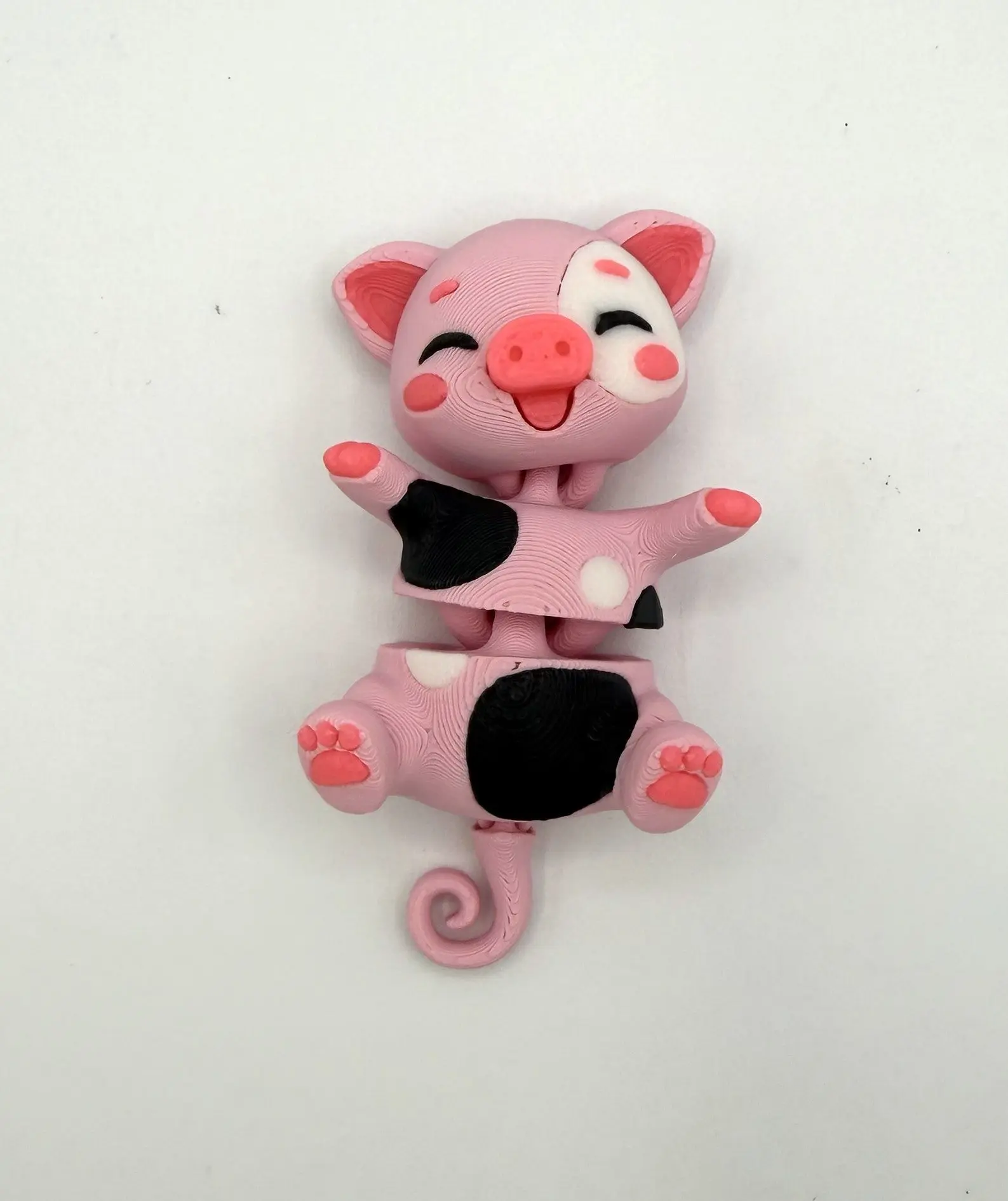 Fluffy Tail Cute Flexi Baby PIG - Articulated Toy & Keychain