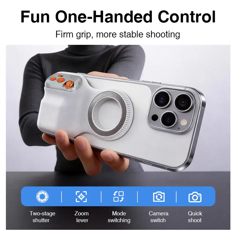 Portable multifunctional phone accessory for photography with three-tone lighting support