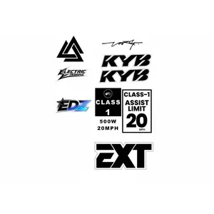 STICKER PACK, KYB FORK STICKER, CHI BATTERY STICKER, EDZ STICKER.STARK STICKER,CLASS 1 STICKER, EXT FORK STICKER.