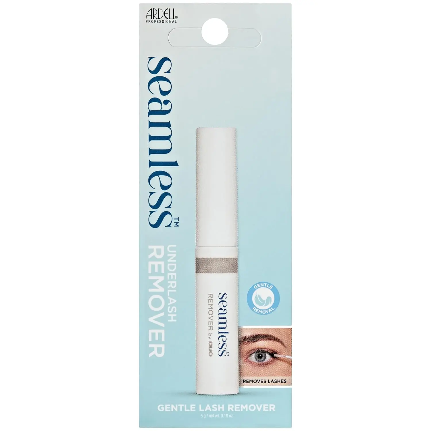 Ardell Seamless Underlash Remover, Gentle No-Drip Gel for Quick Removal of At-Home Lash Clusters, Makeup Remover for Sensitive Eyes, with Brush, 5g, Eyelash Glue Remover
