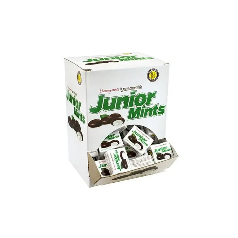 Junior Mints Chocolate-Covered Peppermint Candy, Fun Size Boxes, 72 Count