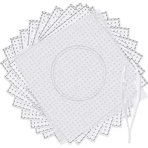 9pcs 5mm Large Square Fuse Beads Pegboards Plastic Beads Boards with Ironing Paper, Tweezers Craft