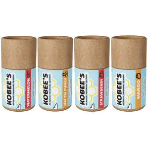 KOBEE'S - Fruit Flavor 4 Pack Lip Balm - Lip Moisturizer Coconut Hydrating