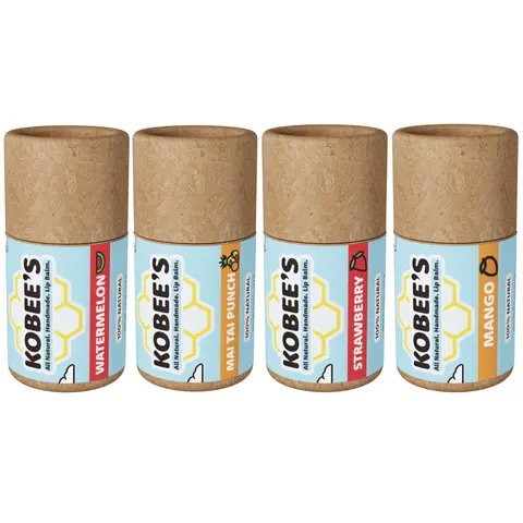 KOBEE'S - Fruit Flavor 4 Pack Lip Balm - Lip Moisturizer Coconut Hydrating