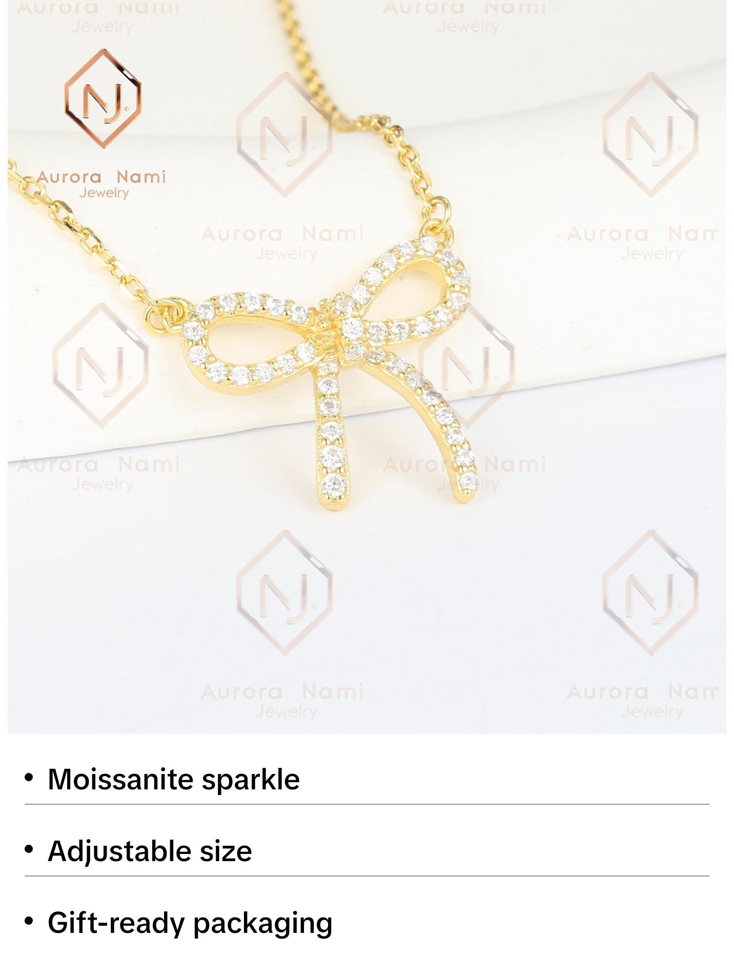 Gold Bow Ribbon Necklace Gold Bow Ribbon Necklace