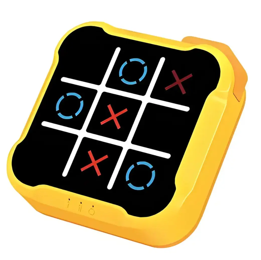 3-in-1 Electronic Tic Tac Toe Handheld Game Console, 9cm Portable Brain Teaser with Silent Mode (for Phones & Electronics Gaming)