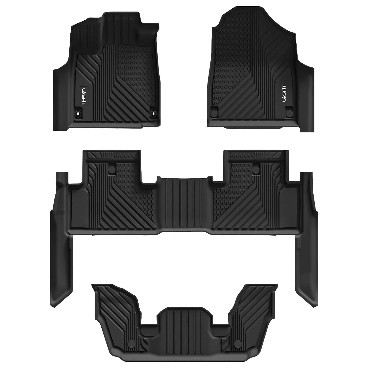 Lasfit Car Floor Mats - All Weather Deep-Tread, Custom-Fit for 2022-2026 Acura MDX, Automotive Car Interior Accessories, Deep-Tread Floor Mats, Car Foot Mats, Car Accessories