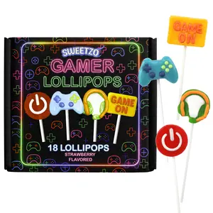 Gamer Lollipops, Video Game Themed Suckers, Individually Wrapped Party Favor Candy, 18 Count