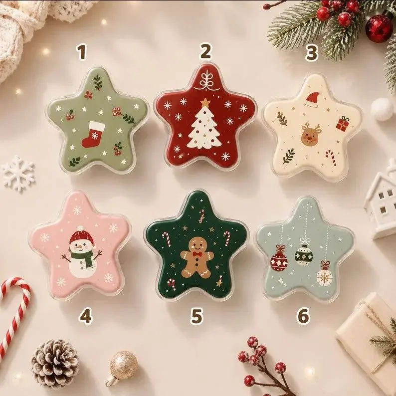 Christmas Star Phone Grip, Funny Summer Pastel Ocean Pop Socket, Aesthetic Cottagecore Phone Stand Holder, Fun Gift for Star Lovers