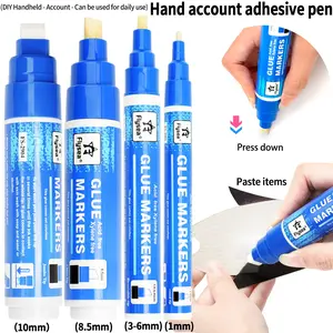 Festival Greeting Card Sticker Glue Pen, Press-Type Quick-Dry Adhesive Pen, Multifunctional Portable Liquid Student DIY Craft Glue Pen