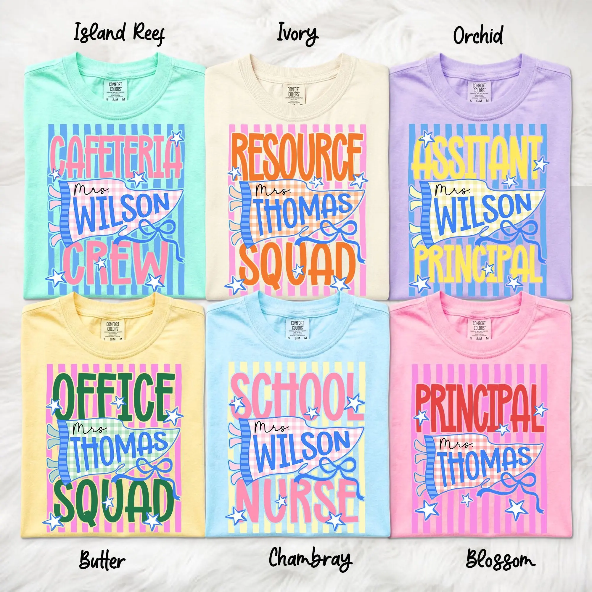 Personalized Teacher Name School Staff Matching Comfort Colors Shirt, School Admin Group Shirt, Back to School Shirt, Assistant Principal Tee, First Day of School