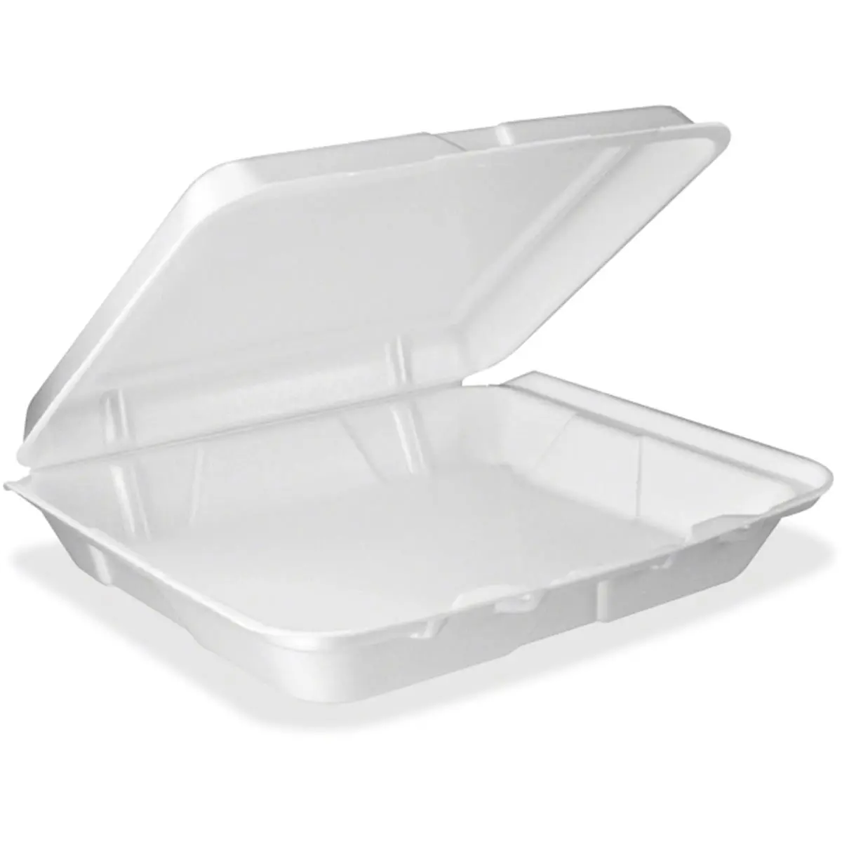 Lorell DCC95HT1R Foam Hinged 1-Comp Food Container LGE, 200 Carton