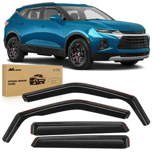 Nilight Black In-Channel Rain Guards - 4pcs Durable Window Deflectors & Vent Visors for Chevy Blazer 2019-2025, Automotive Car Exterior Accessories