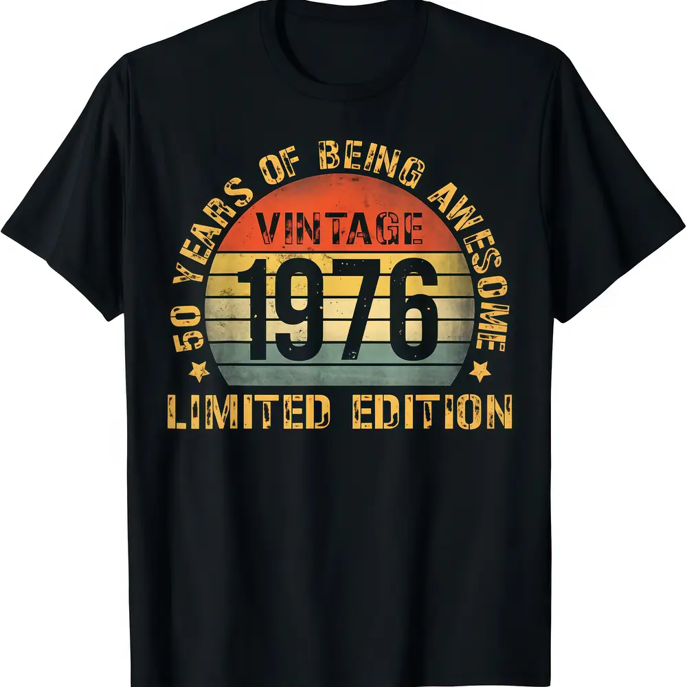 Vintage 50 Birthday Decorations Men 50yr 1976 50th Birthday T-Shirt