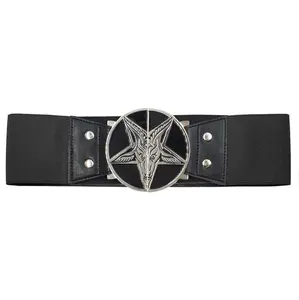 Elastic Waist Belt Goat Head Black