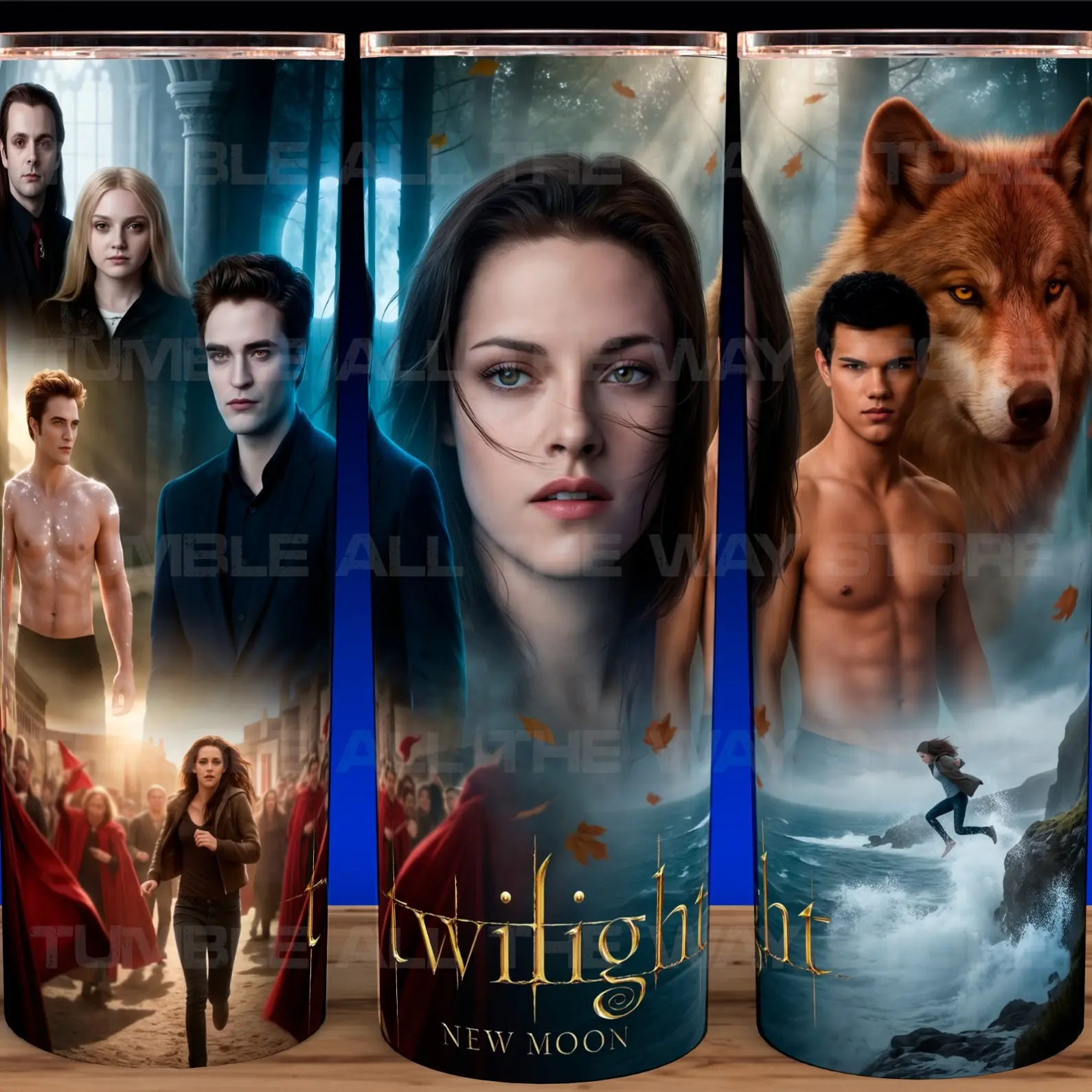 Twilight Saga - Bella - Jacob and Edward Vampire Movie Cup Mug Tumbler 20oz - Stainless Steel, Fantasy, Modern Drinkware - Washable Flasks Stylish