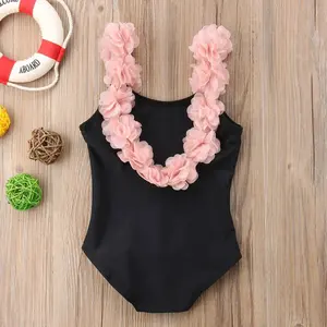 2-7Y Kids Girls Swimwear Baby Bikini Floral Straps Backless Swimsuits Children Bathing Suit Summer Kids Beachwear