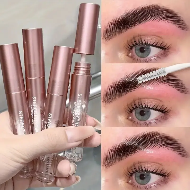 4 Pack 3D Shaping Eyebrow Gel Set Long Lasting Makeup Waterproof Smudgeproof Quick Drying Eyebrow Cream Matte Makeup Shape With Brush Head Cosmetic