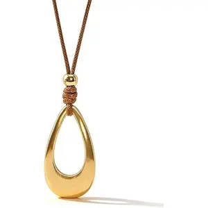 Veliora Gift B Gold Pendant Necklace Statement Boho Western Accessories for Women Chunky Gold Necklace Long Silver Pendant Necklaces for Women Trendy 2026 initial