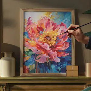 Vibrant Bloom Paint by Numbers Kit DIY Acrylic Painting for Beginners Relaxing Stress Relief Flower Unique Gift Wall Art Home Decor Gift 16x20inch (40x50cm)