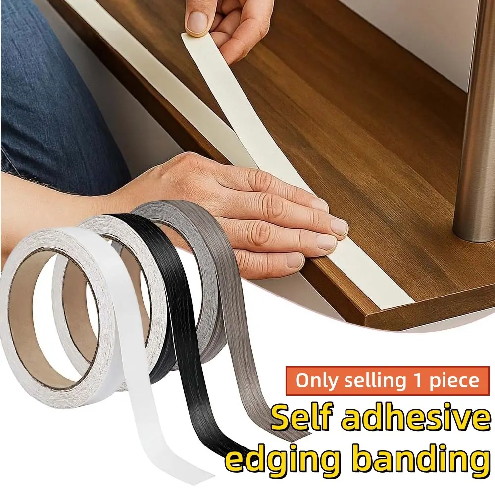 10 Meters/393.7 Inches Self-adhesive Edges Banding, Flexible Self-adhesive PVC Decorative Strip, Wood Grain Texture Design, Suitable for Interior, Cabinet Edges, Furniture, and Photo Frames, Adhesive Invisible - Hidden Edges, Seams, and Gaps