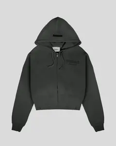 Brooklyn Cloth Women’s Originals Cropped Zip Hoodie, 230 GSM Polyfleece, Tonal Embroidery, Full Zip, Cropped Streetwear Fit, Multiple Size