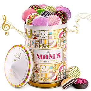 Mother’s Day Gift Basket – Musical Rotating Chocolate Carousel with Gourmet Chocolate Covered Oreos | Unique Gift for Mom, Grandma & Wife | Edible Gift Box