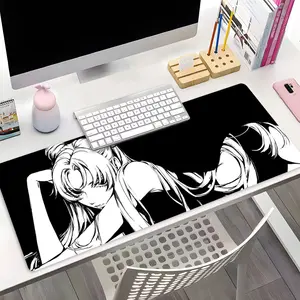Fashion Sexy Anime Girl Design Large Gaming Mouse Pad,Aesthetic Desktop Drotection Pad,Washable Rubber Pad Non-Slip Lock Edge Multi-Size Mouse Pad Suitable For Home Office,Good Gift for Family and Friends