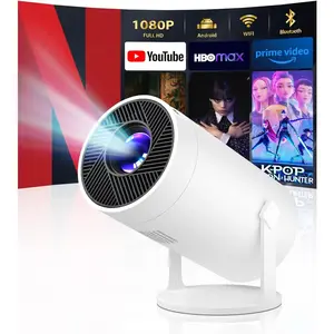 Mini Projector with WiFi and , 4k Support Portable Outdoor Projector,  Projector with Android, Built-in App Movie Proyector for Bedroom,  Theater, Camping, Gaming