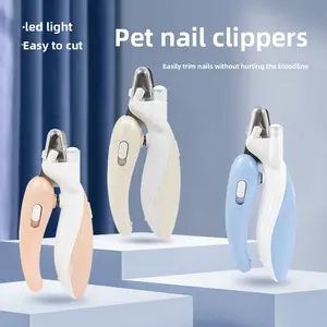 LED Illuminated Pet Nail Clipper with Quick View - Half-Moon Blade Non-Slip Handle Nail File for Cats Dogs Kittens Puppies with Safety Lock
