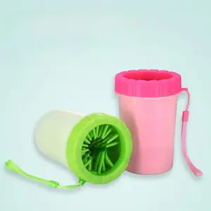 Pet Foot Bath Cup Automatic Dog Bath Foot Washer Magic Cleaning Pet Supplies Set with Green & Pink Options