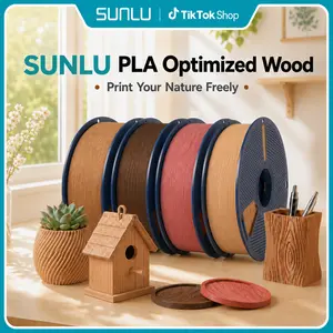 SUNLU Authentic Wood-Finish PLA Filament, 1kg/Roll 1.75mm×330m Enhanced Texture & Speed 3D Printing Supplies for 3D Printers (Computers & Office Equipment)