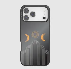 MagSafe Cellphone Casing with Aesthetic Setting Sun & Moon Handheld PopSocket Accessory - Stylish Protector for iPhone 17 Pro Max, Mobile Phone Holder Accessory