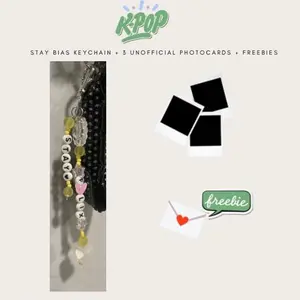 STAY KPOP BIAS KEYCHAIN + 3 UNOFFICIAL PHOTOCARDS + FREEBIES