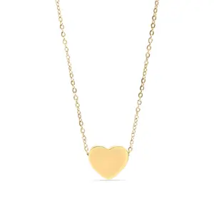 18K Gold PVD Stainless Steel Blank Heart Necklace
