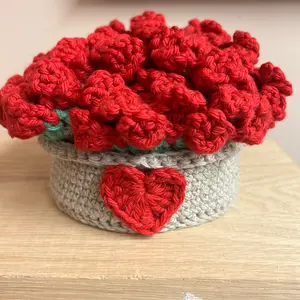 Red Tulips  Coasters in a Basket - Set of 4  coasters