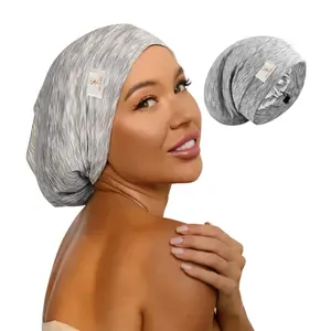 100 Mulberry Silk Bonnet for Sleeping for Curly Hair and Braids Wrap with Adjustable Strap for Women and Men Real Silk Not Satin1Pc Gray