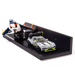 BrickMasterDisplays 16-inch Floating Building Block Display Shelves Set of 2 for Lego Masterpieces Decor Matte Installation Wall Decoration Room with Lego Base Plate and Easy Setup