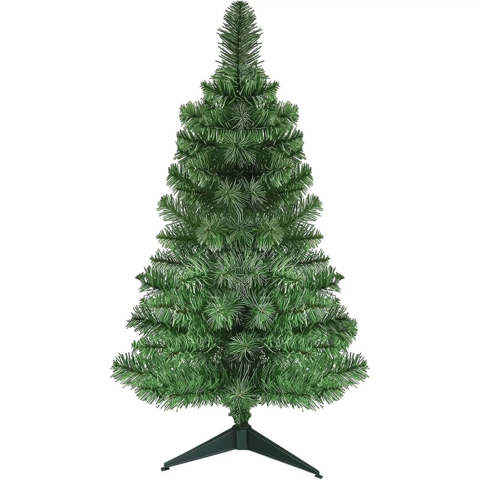 3Ft Premium Artificial Small Mini Christmas Tree for Tabletop Home Office Indoor & Outdoor Decor with Metal Hinges Foldable Base 160 Branch Tips Green Tree