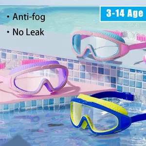 Kids Pool Accessories,Swim Goggles Wide Anti-fog UV Protection Swimming Goggles,No Leak Comfortable To Wear,Suitable For 3-14 Ages Girls Boys（Includes nose clip and ear plugs）