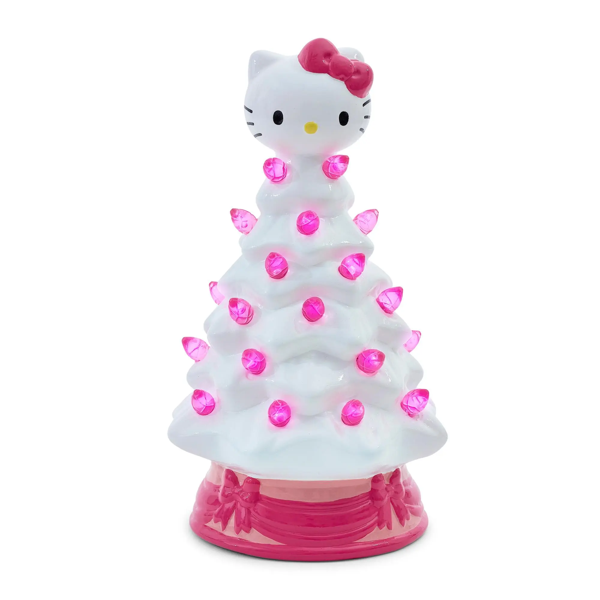 Sanrio Hello Kitty White Light-Up Ceramic Christmas Tree | 6 Inches Tall Sanrio Hello Kitty White Light-Up Ceramic Christmas Tree | 6 Inches Tall